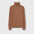 Retori Ribbed Zip Up Mock Neck Clay - Knitwear - Luxury Sweaters for Men and Women