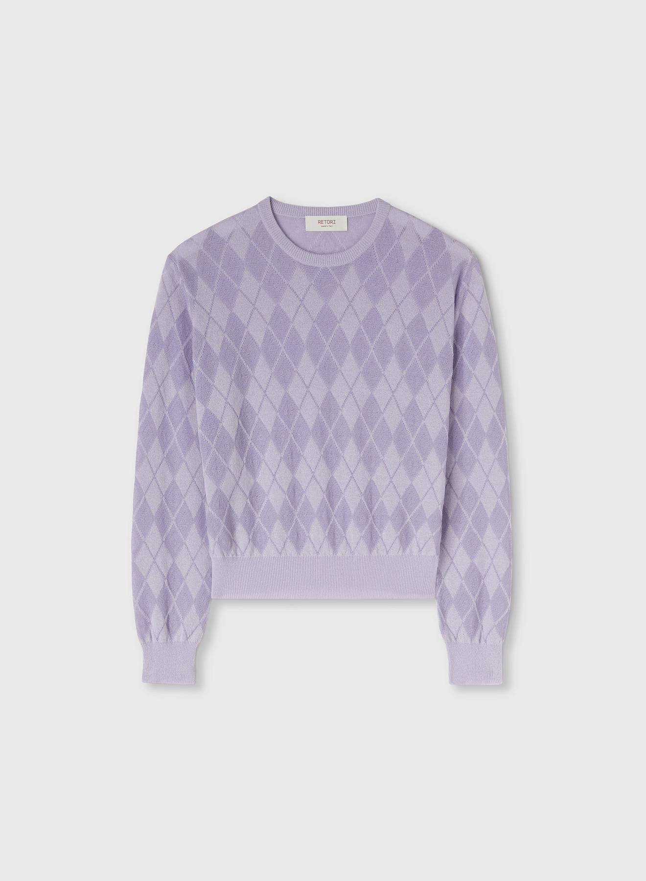 Retori Argyle Regular Crewneck Iris - Knitwear - Luxury Sweaters for Women