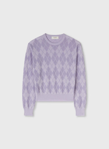 Retori Argyle Regular Crewneck Iris - Knitwear - Luxury Sweaters for Women