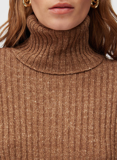 Retori Ribbed Turtleneck Clay - Knitwear - Luxury Sweaters for Men and Women - Detail Neck Woman