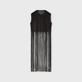 Retori Embroidered Fringed Vest Black - Ready To Wear - Luxury Vests for Women