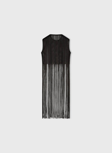 Retori Embroidered Fringed Vest Black - Ready To Wear - Luxury Vests for Women