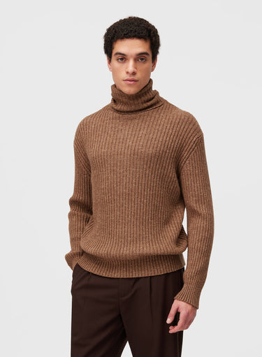 Retori Ribbed Turtleneck Clay - Knitwear - Luxury Sweaters for Men and Women - Front Man