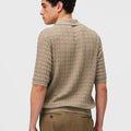 Retori Micro Argyle Polo Sand - Knitwear - Luxury Polos for Men - Back