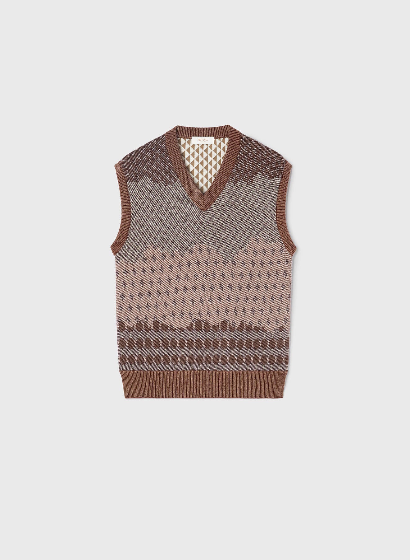Retori Reversibile Jacquard Vest Amaranto - Knitwear - Luxury Sweaters for Men