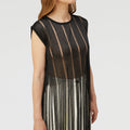 Retori Embroidered Fringed Vest Black - Ready To Wear - Luxury Vests for Women