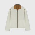 Retori Bicolor Reversible Zip Front Outerwear With Shirt Collar Camel And Natural - Knitwear - Luxury Overshirts for Men