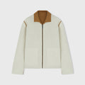 Retori Bicolor Reversible Zip Front Outerwear With Shirt Collar Camel And Natural - Knitwear - Luxury Overshirts for Men