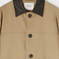 Retori Field Jacket With Leather Details Sand And Chocolate - Ready To Wear - Luxury Coats & Jackets for Men - Detail Front