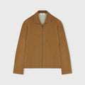 Retori Bicolor Reversible Zip Front Outerwear With Shirt Collar Camel And Natural - Knitwear - Luxury Overshirts for Men