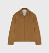 Retori Bicolor Reversible Zip Front Outerwear With Shirt Collar Camel And Natural - Knitwear - Luxury Overshirts for Men