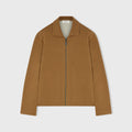Retori Bicolor Reversible Zip Front Outerwear With Shirt Collar Camel And Natural - Knitwear - Luxury Overshirts for Men