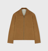 Retori Bicolor Reversible Zip Front Outerwear With Shirt Collar Camel And Natural - Knitwear - Luxury Overshirts for Men