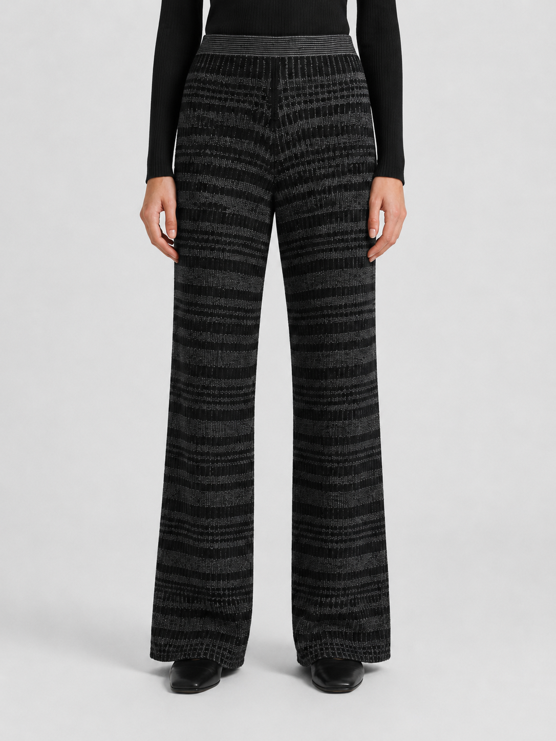 PANTALONI IN MAGLIA MICRO-CHECK