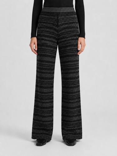 PANTALONI IN MAGLIA MICRO-CHECK