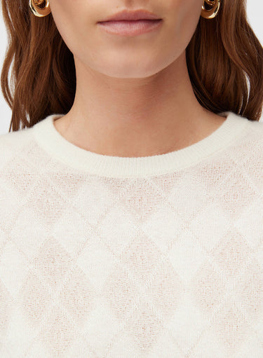 Retori Argyle Regular Crewneck Butter - Knitwear - Luxury Sweaters for Women - Detail