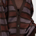 Retori Windows Long Cardigan Chocolate, Clay And Iris - Knitwear - Luxury Cardigans for Women - Detail