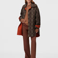 Retori Double Check Jacquard Reversible Outerwear Clay And Military Green - Ready To Wear - Luxury Coats & Jackets for Women - Full Model