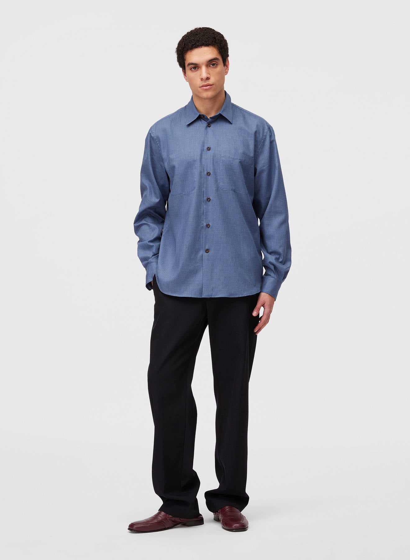 SHIRT WITH PATCH POCKET DARK NAVY