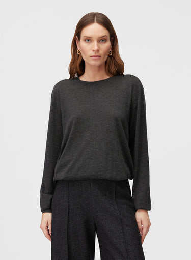 Retori Side Argyle Detail Crewneck Anthracite - Knitwear - Luxury Sweaters for Men and Women - Front Woman