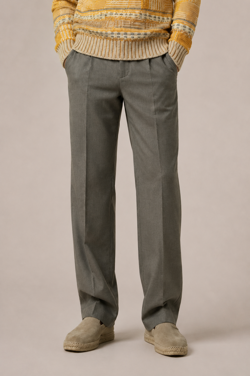 PANTALONE RELAXED FIT IN LANA E CASHMERE