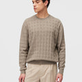 Retori Window Crewneck Sand - Knitwear - Luxury Sweaters for Men - Front