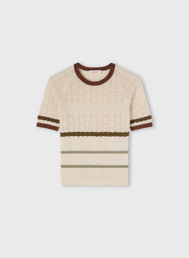 MIX STITCH KNIT T-SHIRT