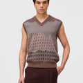 Retori Reversibile Jacquard Vest Amaranto - Knitwear - Luxury Sweaters for Men - Front