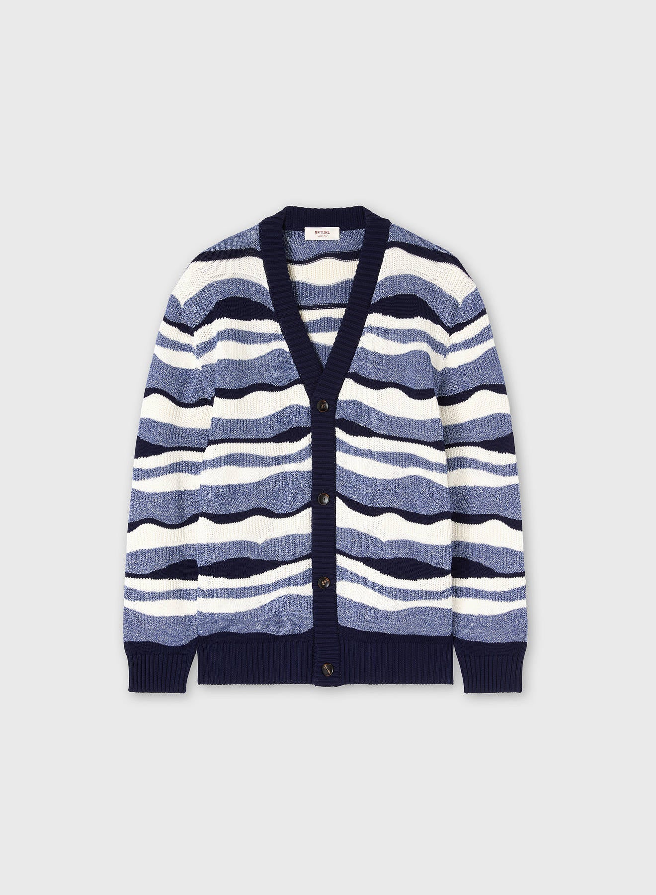 JACQUARD KNIT CARDIGAN NAVY