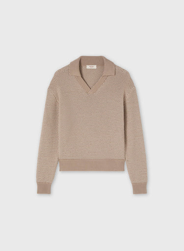 POLO A MANICHE LUNGHE IN MAGLIA BICOLORE