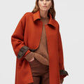 Retori Double Check Jacquard Reversible Outerwear Clay And Military Green - Ready To Wear - Luxury Coats & Jackets for Women - Reversed