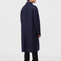 Retori Double Jacquard Coat Navy And Sky - Ready To Wear - Luxury Overcoats for Men - Back