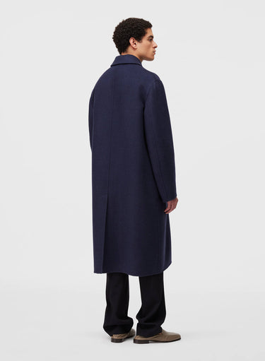 Retori Double Jacquard Coat Navy And Sky - Ready To Wear - Luxury Overcoats for Men - Back