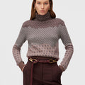 Retori Jacquard Turtleneck Amaranto - Knitwear - Luxury Sweaters for Women - Front