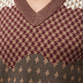 Retori Reversibile Jacquard Vest Amaranto - Knitwear - Luxury Sweaters for Men - Reversed Detail