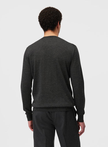 Retori Side Argyle Detail Crewneck Anthracite - Knitwear - Luxury Sweaters for Men and Women - Back Man