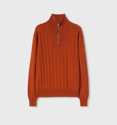 Retori Window Zip Up Mockneck Clay - Knitwear - Luxury Sweaters for Men