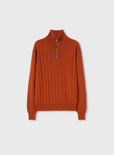 Retori Window Zip Up Mockneck Clay - Knitwear - Luxury Sweaters for Men