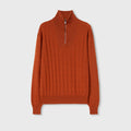 Retori Window Zip Up Mockneck Clay - Knitwear - Luxury Sweaters for Men