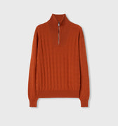 Retori Window Zip Up Mockneck Clay - Knitwear - Luxury Sweaters for Men