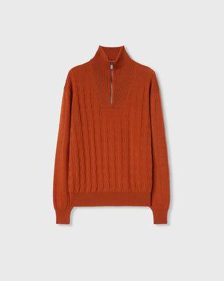Retori Window Zip Up Mockneck Clay - Knitwear - Luxury Sweaters for Men