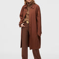 Retori Ribbed Zip Up Mock Neck Clay - Knitwear - Luxury Sweaters for Men and Women - Full Model Woman