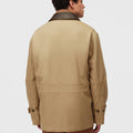 Retori Field Jacket With Leather Details Sand And Chocolate - Ready To Wear - Luxury Coats & Jackets for Men - Back Model