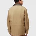 Retori Field Jacket With Leather Details Sand And Chocolate - Ready To Wear - Luxury Coats & Jackets for Men - Back Model