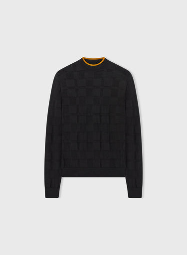Retori Jacquard Damier Rollneck Black And Camel - Ready To Wear - Luxury Sweaters for Women