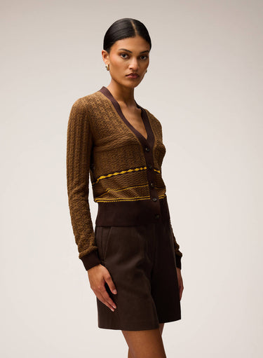 MIX STITCH KNIT CARDIGAN