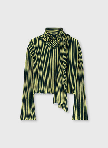 STRIPED SCARF CREWNECK