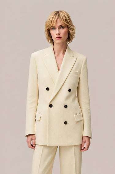 BLAZER DOPPIOPETTO IN LINO MANO PESCA