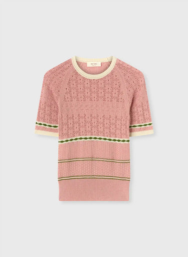 MIX STITCH KNIT T-SHIRT