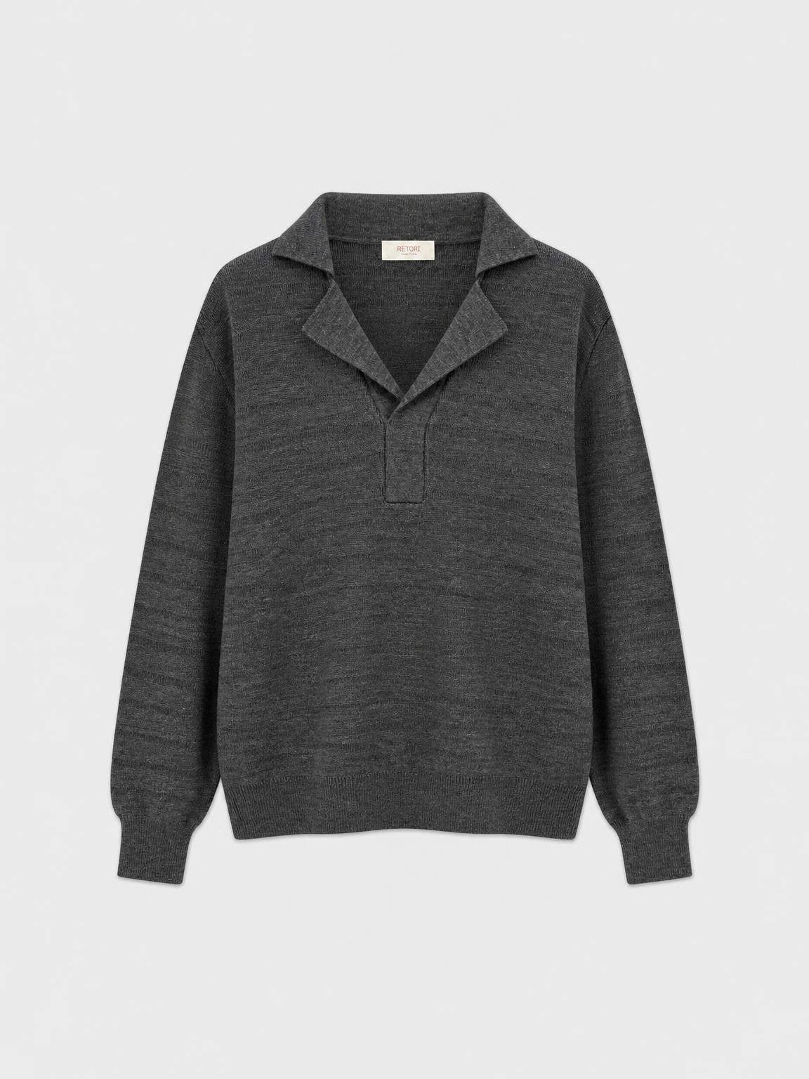 WOOL STRUCTURED KNIT POLO